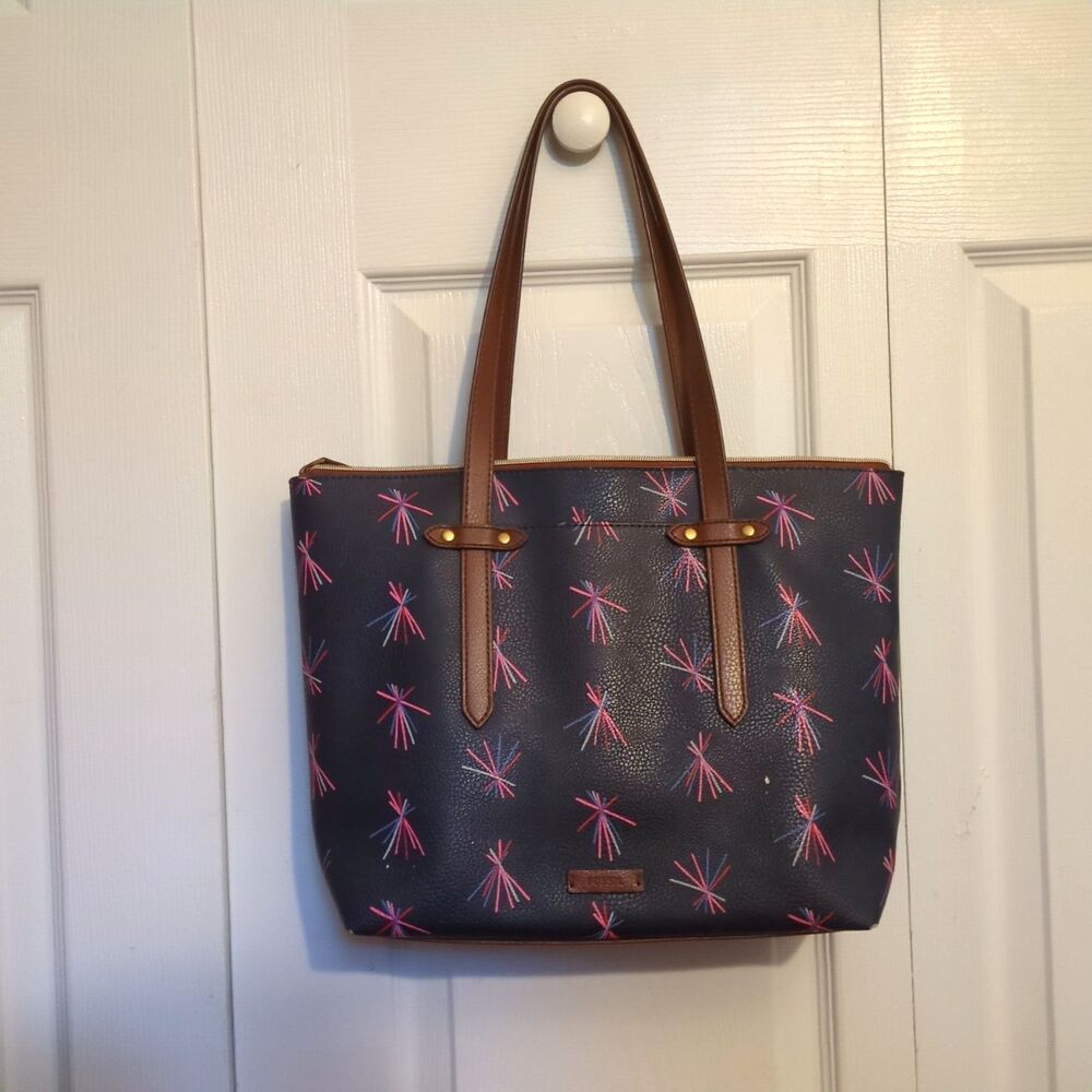 Fossil Felicity Navy Tote Handbag